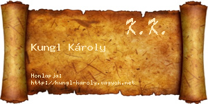 Kungl Károly névjegykártya